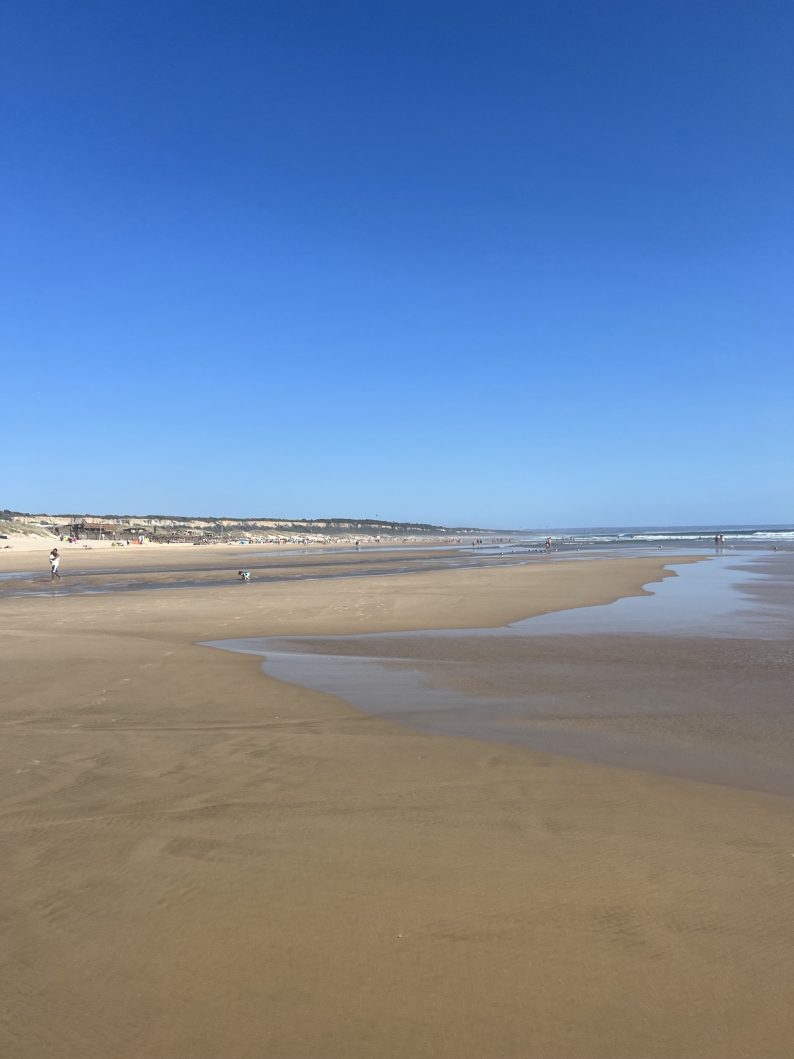 A broad beach outside Lisbon