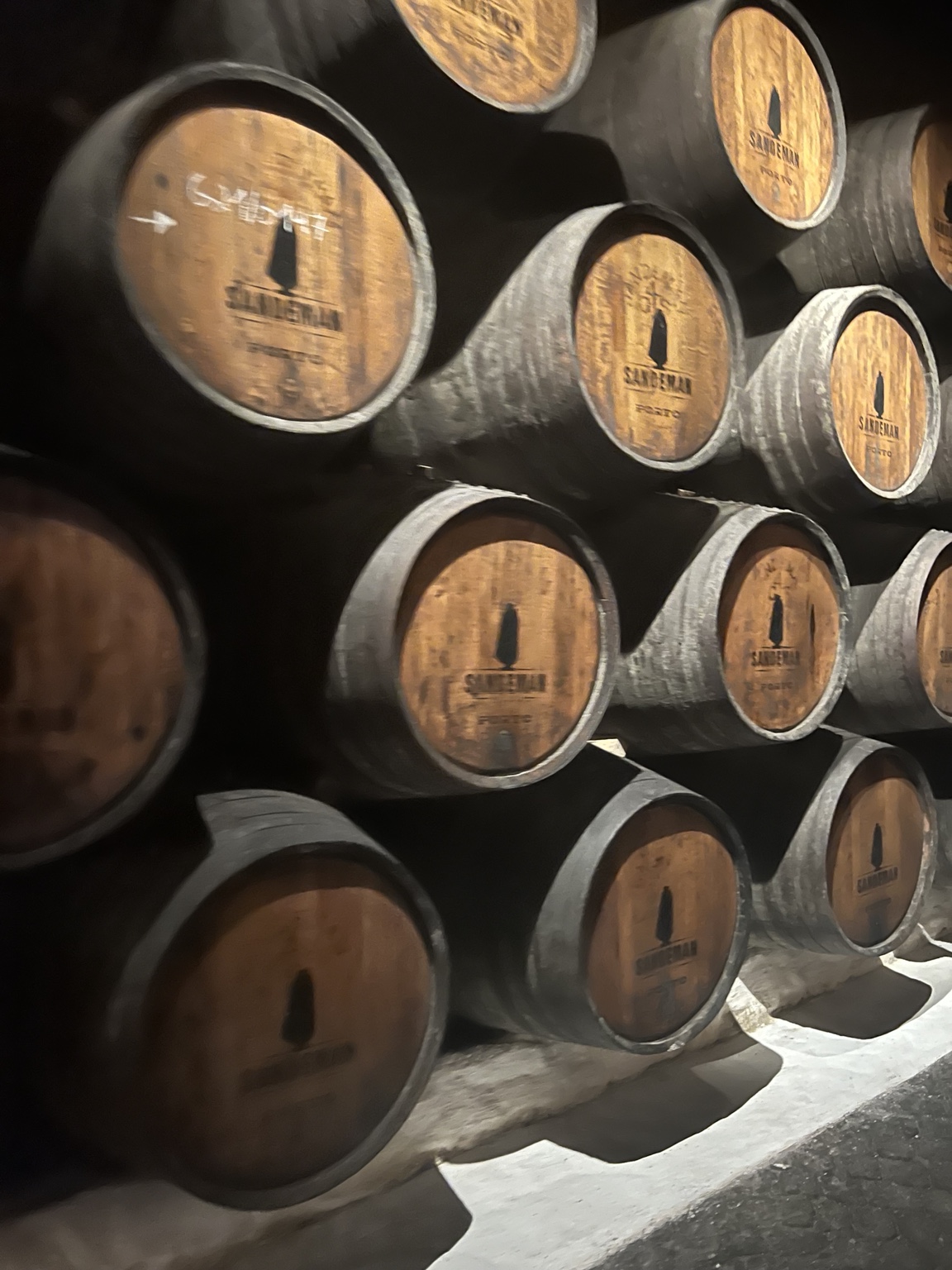 Wine barrels in a Porto cellar